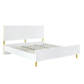 Gaines White High Gloss Finish Eastern King Bed Model BD01033EK By ACME Furniture